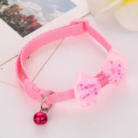 HKM-5681597 Bowknot Pet Collar with Bell in Multiple Colors - Polyester Material