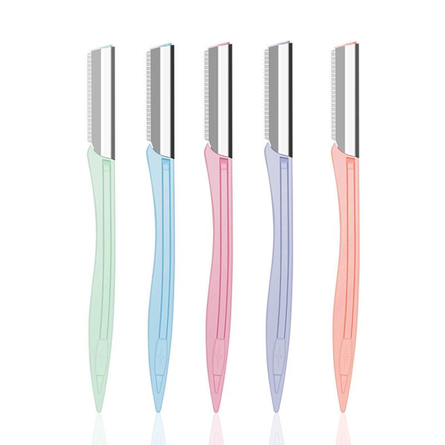 HKM-568275 Stainless Steel Eyebrow Trimmer with Safety Net and Straight Handle for All Skin Types