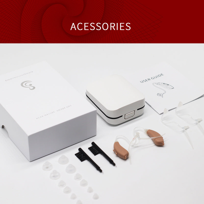 HKM-568403 Digital Wireless Hearing Aid with Noise Reduction and Bluetooth App Control, Split Design for Left or Right Ear