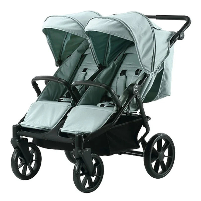 HKM-568403 Terrain Double Stroller for Newborn and Toddler | Compatible with Major Infant Car Seat Brands