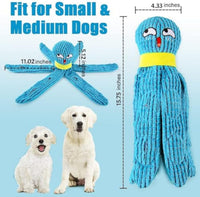 HKM-5685053 Interactive Plush Octopus Dog Toy with Squeaker and Crinkle for All Dog Sizes