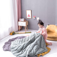 HKM-568531 Multifunctional Leaf-Shaped Floor Mat - Soft Cotton Carpet for Children
