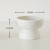 HKM-5685565 Ceramic Slanted Tall Pet Water Bowl with Waterproof Placemat for Dogs and Cats