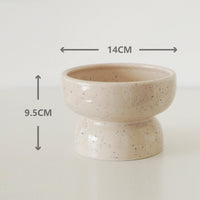 HKM-5685565 Ceramic Slanted Tall Pet Water Bowl with Waterproof Placemat for Dogs and Cats