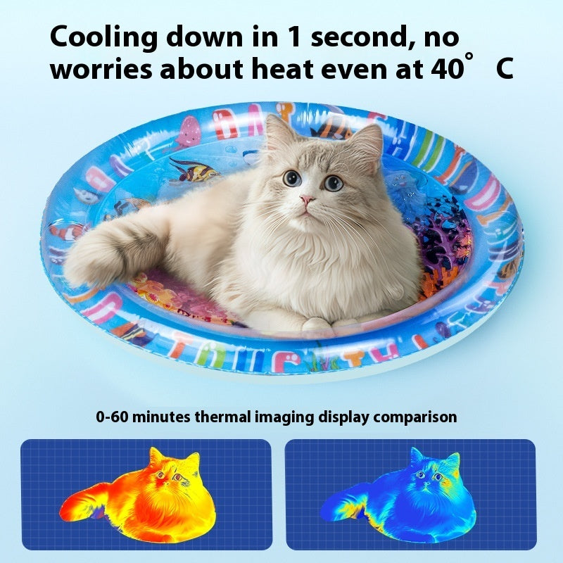 HKM-5687229 Cooling Water Mattress for Pets - Inflatable PVC Design for Summer Relaxation