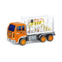 HKM-568851 Animal Transport RC Truck with Trailer for Kids Ages 2-7, Battery-Powered, Plastic Construction