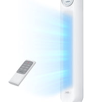 HKM-5688659 Tower Fan, 28ft/s High Velocity, 20dB Ultra Quiet, 8 Speeds, 4 Modes, 90° Oscillation, Bladeless, Remote Control, Black