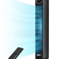 HKM-5688659 Tower Fan, 28ft/s High Velocity, 20dB Ultra Quiet, 8 Speeds, 4 Modes, 90° Oscillation, Bladeless, Remote Control, Black