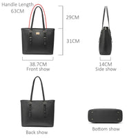 HKM-568915 Large Leather Laptop Tote Bag for Women - Casual Office Briefcase with Shoulder Strap