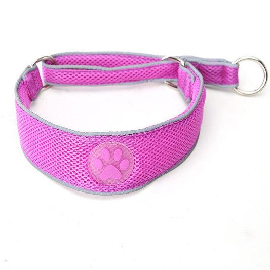 HKM-568915 Reflective Double-Layer Mesh Soft Dog Chain - Multiple Colors and Sizes Available
