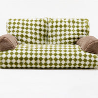 HKM-5689405 Warm Removable Washable Cat Litter Bed - Retro Diamond Design, Cloth Material, 66x37x33cm