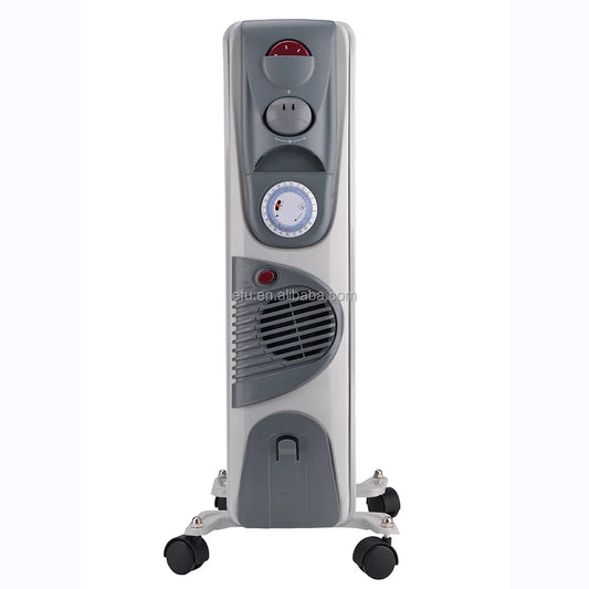 HKM-568979 Adjustable Oil-Filled Radiator Heater with Thermostat and Safety Features - 500W/1000W/1500W Options, Indoor Use