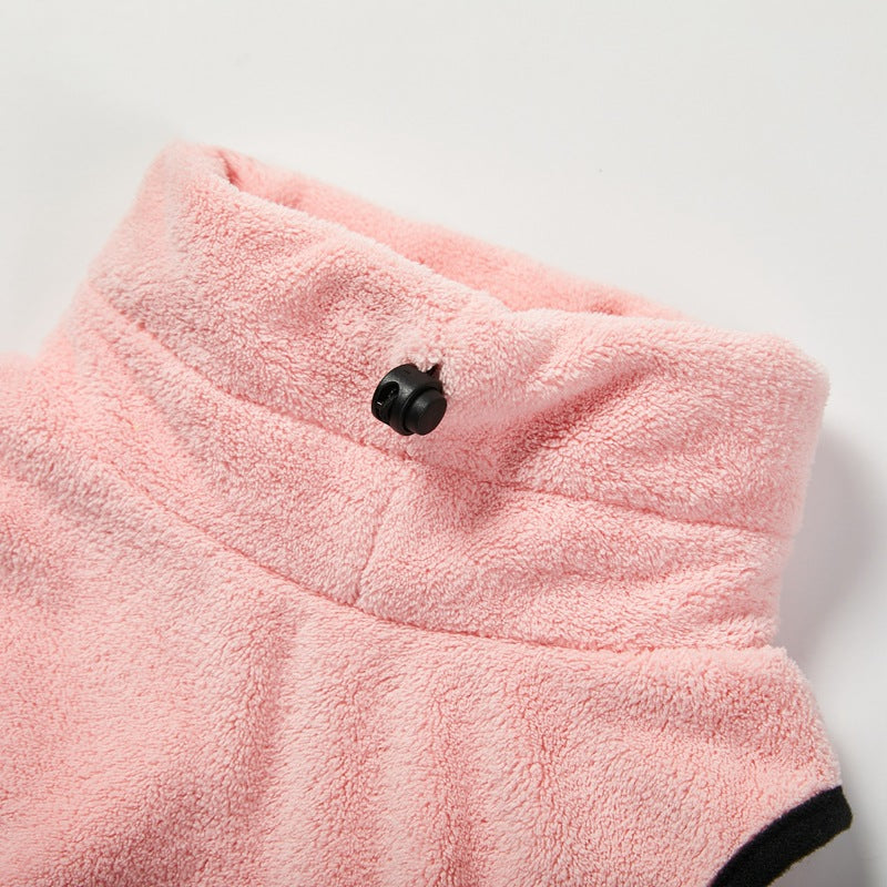 HKM-5690813 Thick Microfiber Absorbent Pet Bathrobe Towel for Dogs in Pink, Beige, Blue, and Yellow