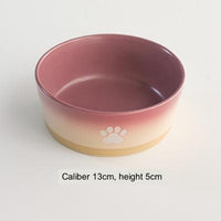 HKM-5691325 Slightly Flawed Ceramic Cat Bowl - Various Color Options Available