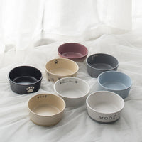 HKM-5691325 Slightly Flawed Ceramic Cat Bowl - Various Color Options Available