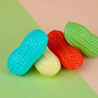 HKM-5691965 Durable TPR Peanut Dog Toy with Sound - Bite Resistant, Multi-Color Options