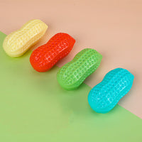 HKM-5691965 Durable TPR Peanut Dog Toy with Sound - Bite Resistant, Multi-Color Options