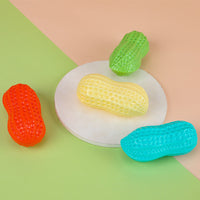 HKM-5691965 Durable TPR Peanut Dog Toy with Sound - Bite Resistant, Multi-Color Options