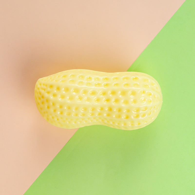 HKM-5691965 Durable TPR Peanut Dog Toy with Sound - Bite Resistant, Multi-Color Options