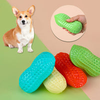HKM-5691965 Durable TPR Peanut Dog Toy with Sound - Bite Resistant, Multi-Color Options
