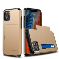 HKM-569235 Card Slot TPU+PC Anti-Drop Phone Case for iPhone 12 - Multiple Colors Available
