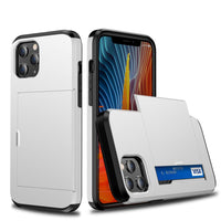 HKM-569235 Card Slot TPU+PC Anti-Drop Phone Case for iPhone 12 - Multiple Colors Available
