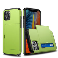 HKM-569235 Card Slot TPU+PC Anti-Drop Phone Case for iPhone 12 - Multiple Colors Available