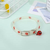 HKM-5693117 Fluorescent Silicone Cat Collar with Luminous Paw Prints in Multiple Colors