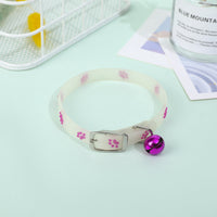 HKM-5693117 Fluorescent Silicone Cat Collar with Luminous Paw Prints in Multiple Colors