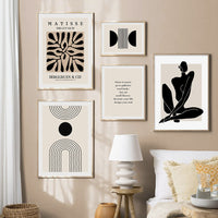 HKM-569363 Bohemian Floral Body Line Canvas Art Print - Abstract Matisse Design