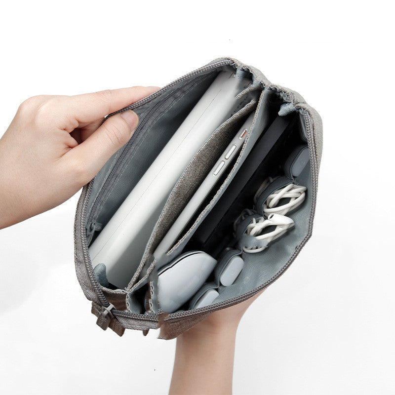 HKM-569427 Digital Accessory Storage Bag for Cables and Power Banks - Oxford Cloth, Gray and Black Options