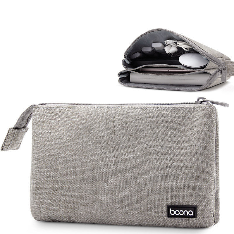 HKM-569427 Digital Accessory Storage Bag for Cables and Power Banks - Oxford Cloth, Gray and Black Options