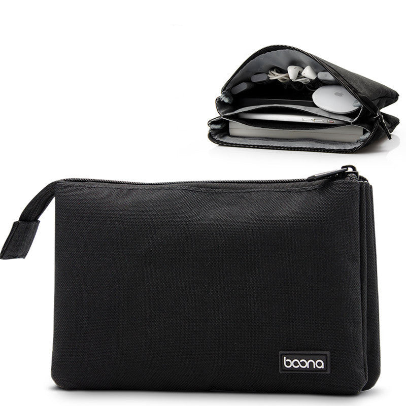 HKM-569427 Digital Accessory Storage Bag for Cables and Power Banks - Oxford Cloth, Gray and Black Options