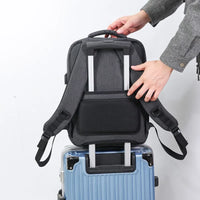 HKM-569427 Stylish Lightweight Laptop Backpack with USB Charging Port and Mezzanine Design for Outdoor and Business Use