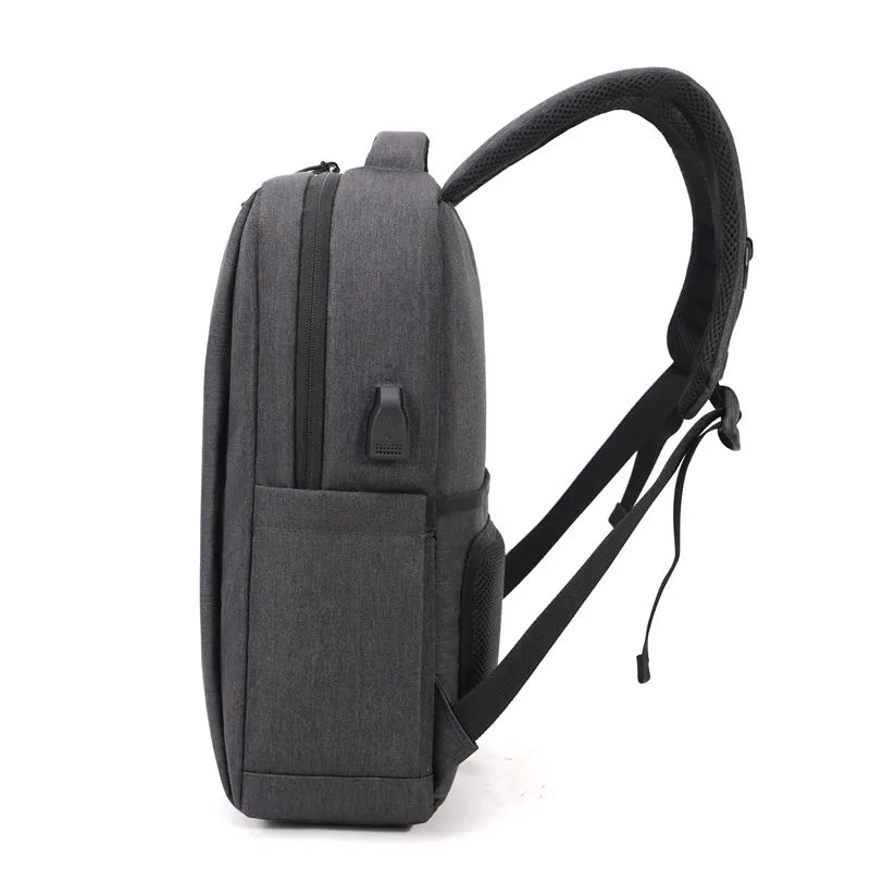 HKM-569427 Stylish Lightweight Laptop Backpack with USB Charging Port and Mezzanine Design for Outdoor and Business Use