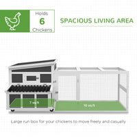 HKM-5694781 Spacious Chicken Coop with Nesting Box for Up to 6 Chickens