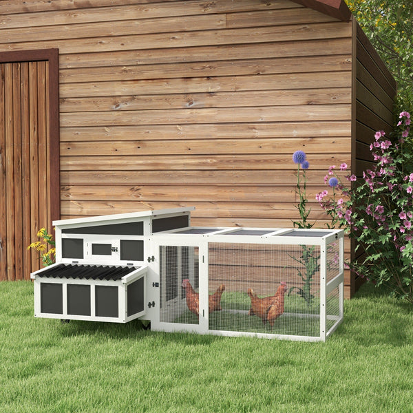 HKM-5694781 Spacious Chicken Coop with Nesting Box for Up to 6 Chickens