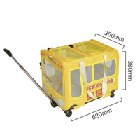 HKM-5695165 Campus Bus Pet Travel Bag for Cats and Small Dogs - Durable Oxford Fabric, Telescopic Rod, Multi-Pet Family Friendly