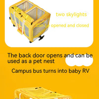 HKM-5695165 Campus Bus Pet Travel Bag for Cats and Small Dogs - Durable Oxford Fabric, Telescopic Rod, Multi-Pet Family Friendly