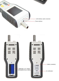 HKM-569555 High Sensitivity PM2.5 Air Quality Monitor - Handheld Dust Particle Counter with Temperature and Humidity Measurement
