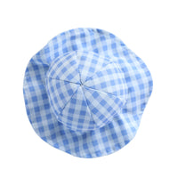 HKM-5695933 Fashionable Pet Sun Hat in Plaid Design - Casual Polyester for Small to Medium Dogs