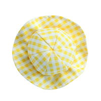 HKM-5695933 Fashionable Pet Sun Hat in Plaid Design - Casual Polyester for Small to Medium Dogs