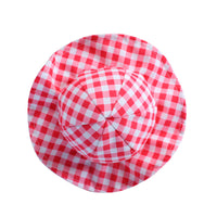 HKM-5695933 Fashionable Pet Sun Hat in Plaid Design - Casual Polyester for Small to Medium Dogs