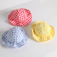 HKM-5695933 Fashionable Pet Sun Hat in Plaid Design - Casual Polyester for Small to Medium Dogs