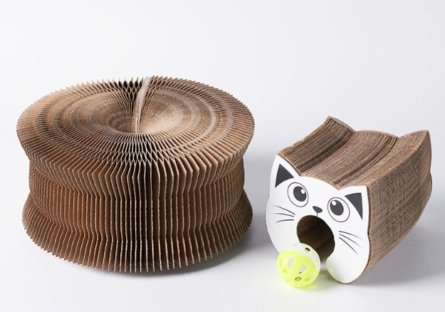 HKM-5697085 Creative Cat Scratch Board for Claw Grinding and Play, Made of Corrugated Paper
