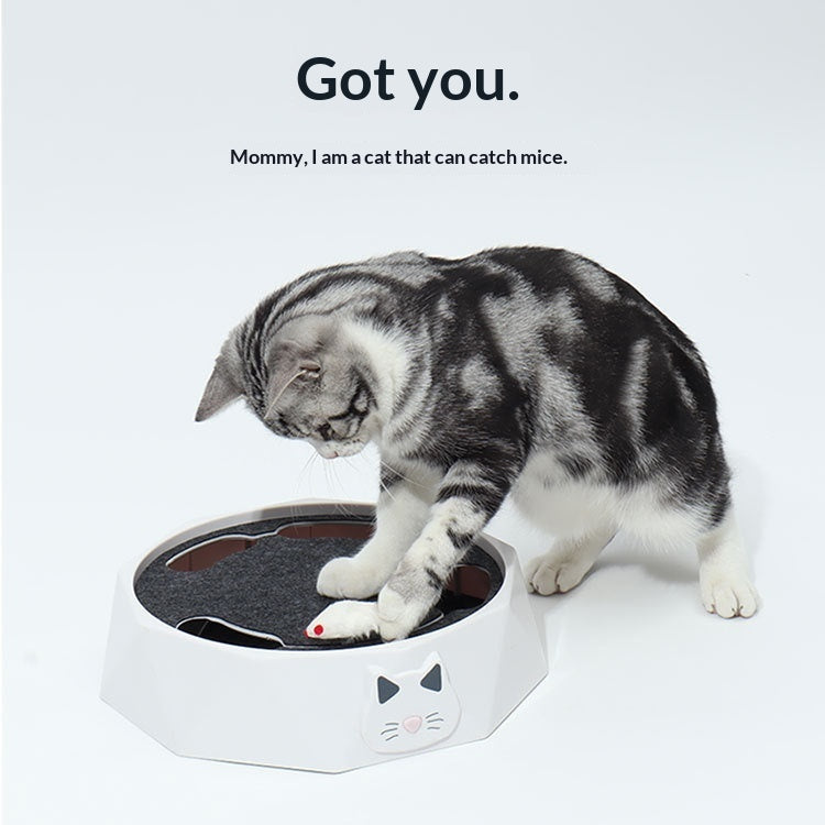 HKM-5698365 Plush Automatic Electric Turntable Mouse Toy for Cats - Interactive Pet Plaything