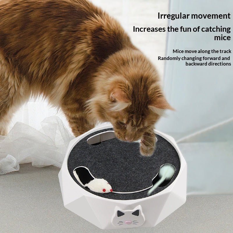 HKM-5698365 Plush Automatic Electric Turntable Mouse Toy for Cats - Interactive Pet Plaything