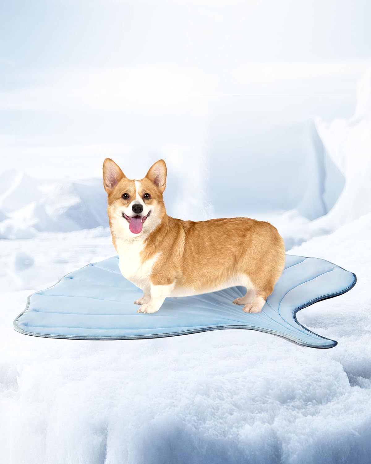HKM-5698749 Summer Cat Ice Pad Pet Mat in Ginkgo Leaf Design - Available in Light Blue and Light Green Colors