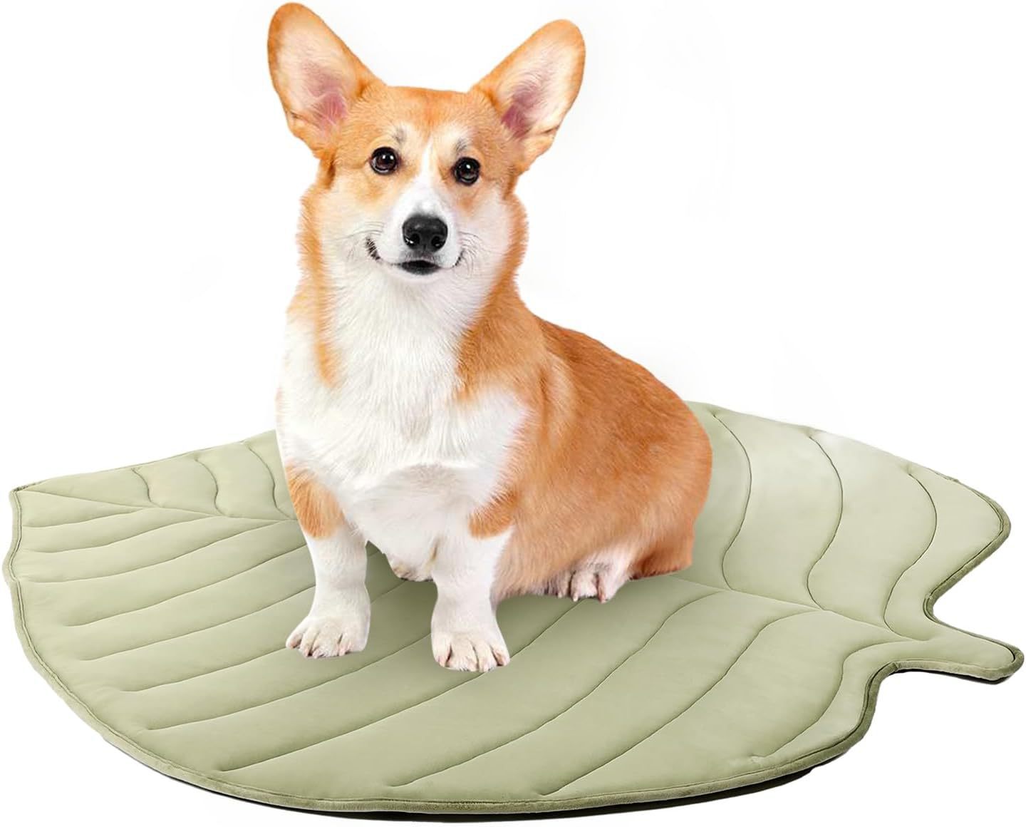 HKM-5698749 Summer Cat Ice Pad Pet Mat in Ginkgo Leaf Design - Available in Light Blue and Light Green Colors