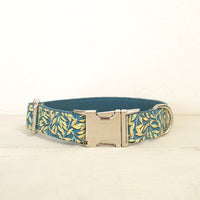 HKM-5698877 Gold Leaf Polyester Dog Collar - Sizes XS to XL